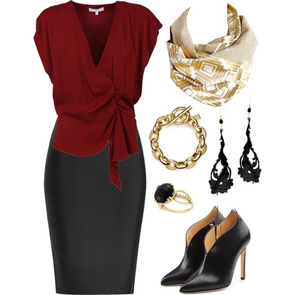 Holland Cox infinity scarf with a sleeveless top