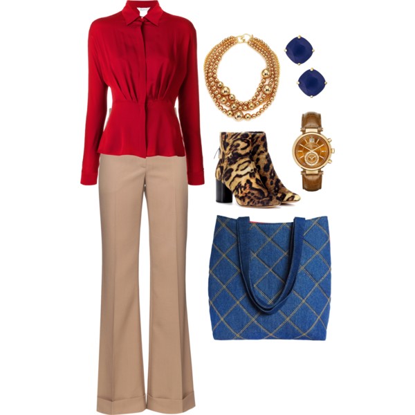 the anjelica tote from Holland Cox with camel trousers