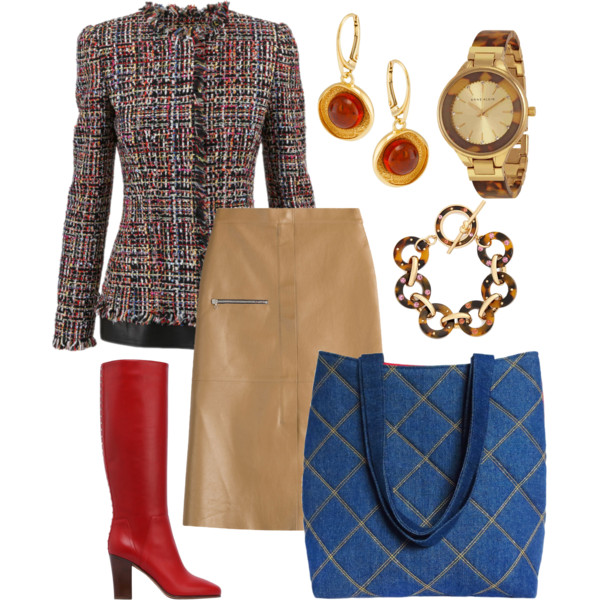 the anjelica tote from Holland Cox with a leather skirt