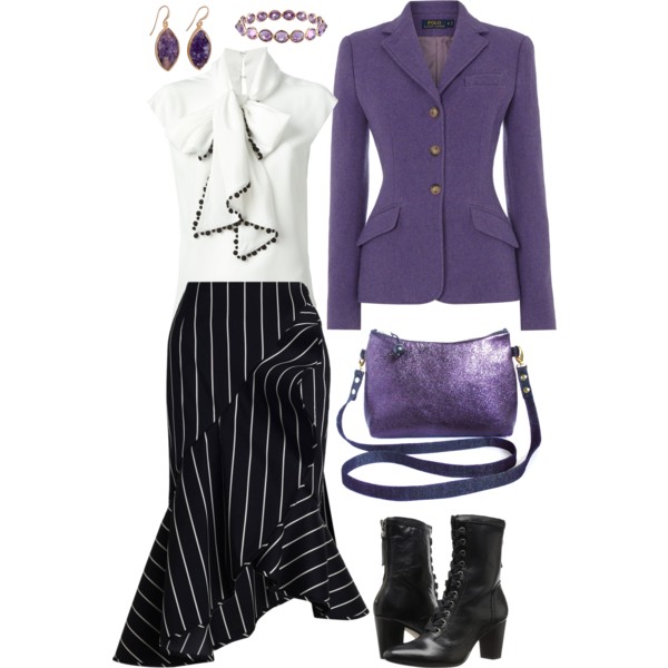 the raina crossbody bag from Holland Cox with a ultraviolet blazer