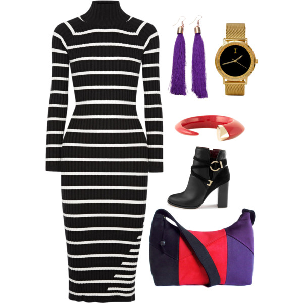 the trinity bag from Holland Cox with a striped dress