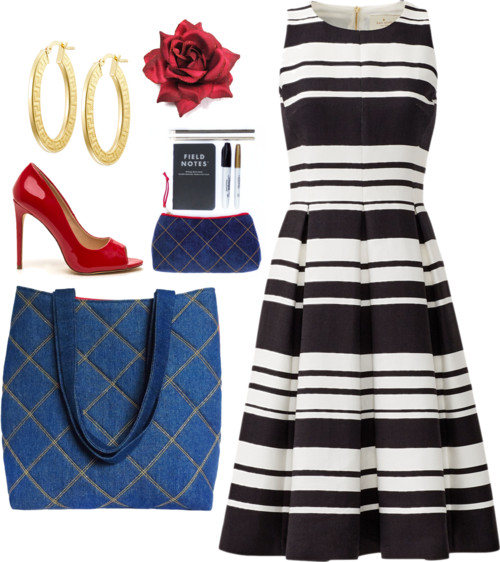 denim 517 tote from Holland Cox with striped sun dress