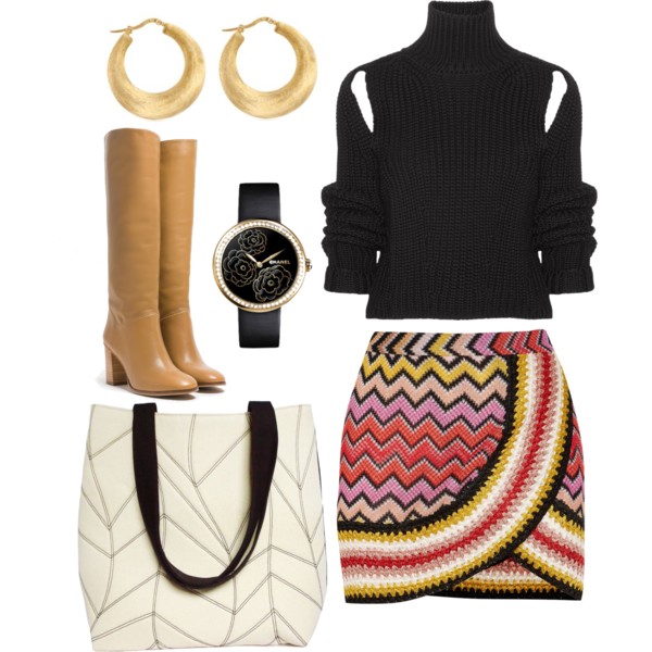 the cassandra tote from Holland Cox with a chevron skirt
