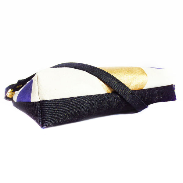 bottom view of the felicity crossbody bag, showing the 2.5" gusset