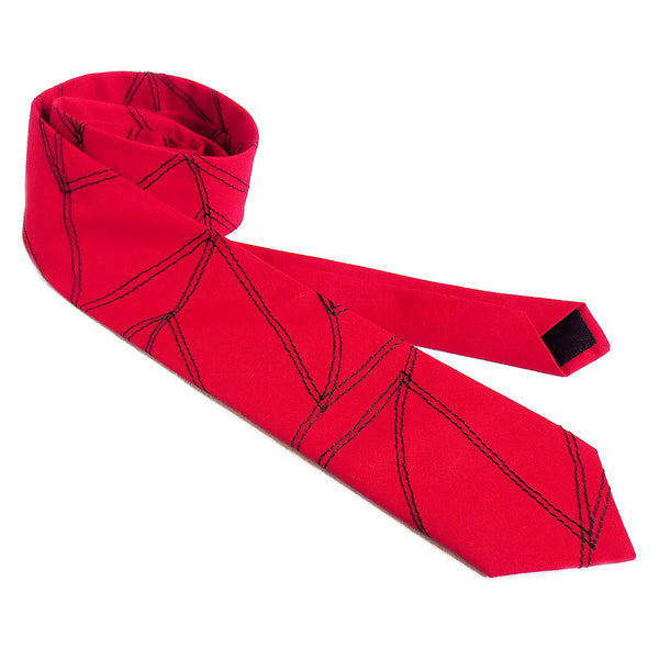 chevron wave in red necktie