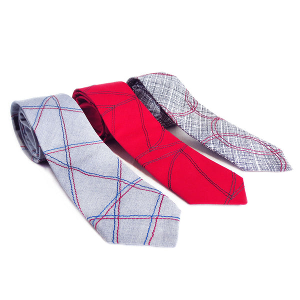 chevron wave in red necktie