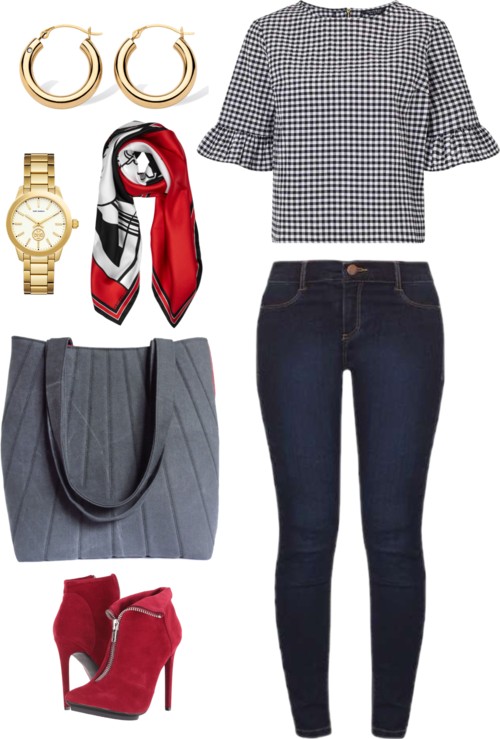 how to wear gray: with contrasting prints