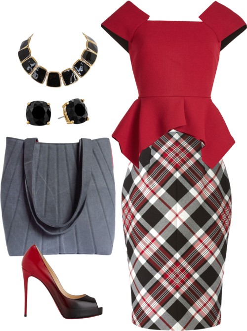 how to wear gray: with bright red