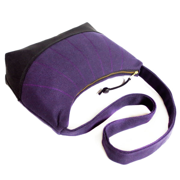 the simone everyday bag is finished with a 12" black zipper with brass teeth