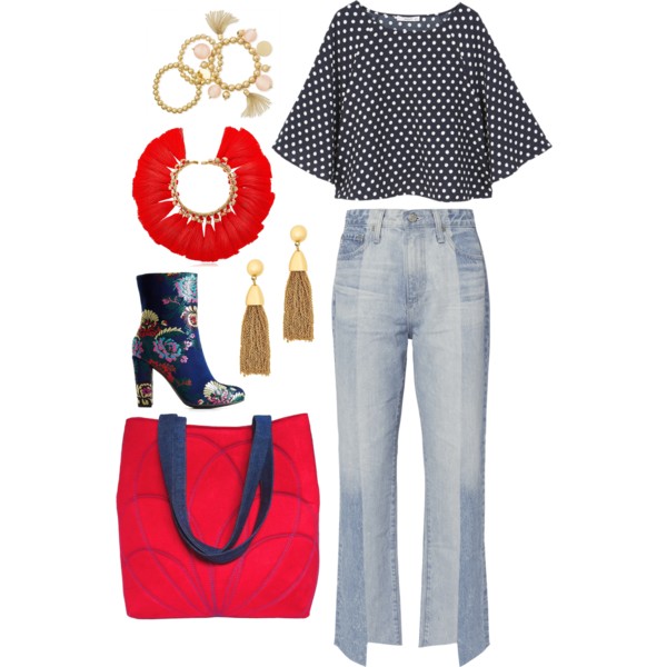 a statement bag from Holland Cox with trendy denim