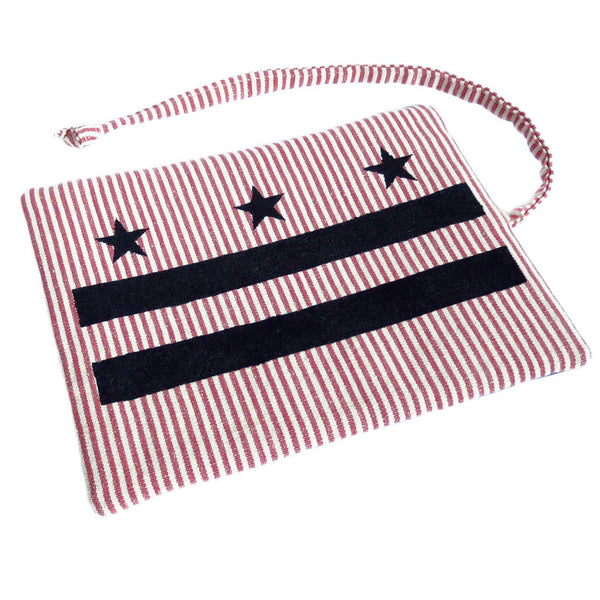 fabric watch roll with the DC stars and bars hand painted in black