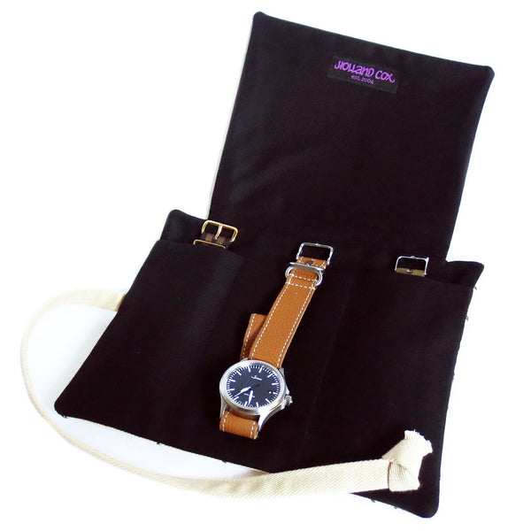 Holland Cox watch rolls are lined with padded twill